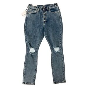 Revolve WeWoreWhat The Danielle Button Down High Rise Vintage Straight - Size 31